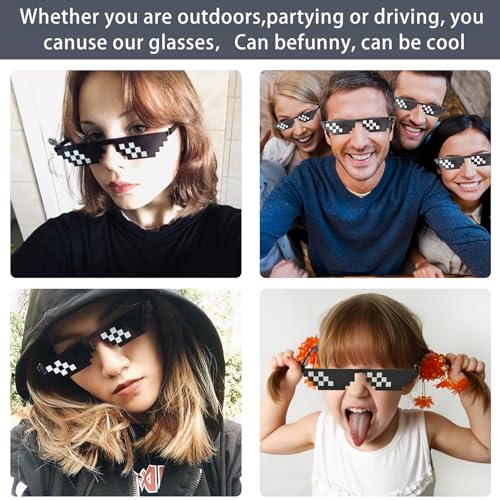 Icrimax 1 Piece Banter Artikel, Gepersonaliseerde Pixel zonnebril Gadgets Gadgets Cool Gadgets Rave Glazen Party Glazen Grappige zonnebril voor mannen Vrouwen Kinderen Photo Props Partij Decoratie 5