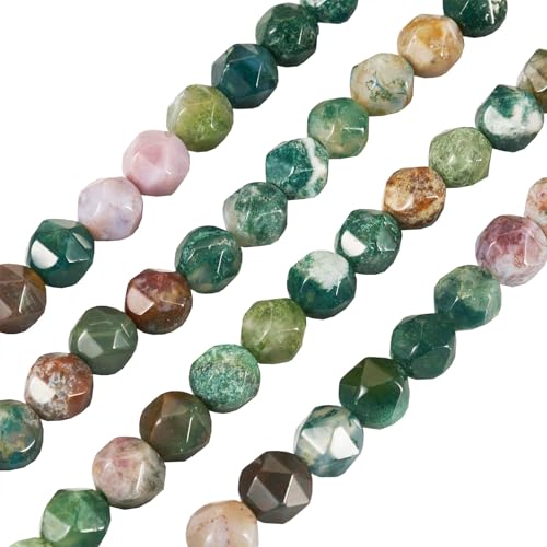 2 Strands Natuurlijke Indiase Agaat kralen 8mm Facet Ronde Edelsteen Stone Losse kralen onderdelen voor DIY armband ketting oorbellen sieraden maken
