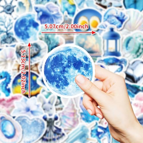 De Blue Ocean Stickers voor tieners Volwassenen 50 stuks Ocean Vinyl Sticker Set Auto Motorfiets Fiets Skateboard Snowboard Bagage Laptop Koffer Helm Motorfiets Computer 3