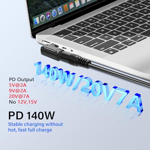 PD 140W DC6037 naar Type C Power Adapter DC 6mm x 3.7mm Bushing (6 x 0,6mm) Invoer naar USB C Plug met PD Car Identification Chip voor telefoon