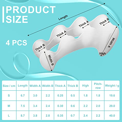 2 Paar verstelbare Toe Spacers, Siliconen Toe Spacers Toe Pullers Toe Spacer voor Hammer Toes Scheiders voor Vrouwen Mannen (Maat M)