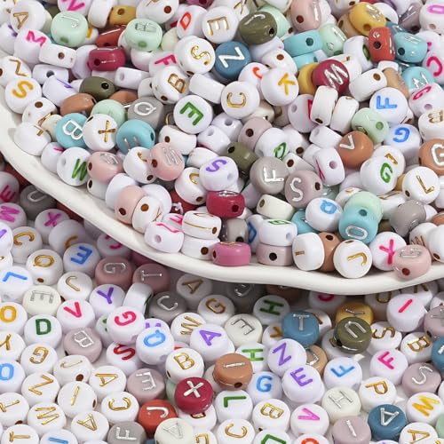 1000 st Acryl ronde alfabet kralen A-Z brief kralen acryl brief kralen voor sieraden het maken van alfabet kralen (Ronde zilveren kleur)