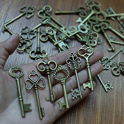 Vintage decoratief Sleutelbrons Key Retro hanger voor ketting voor sieraden maken ambachten 4