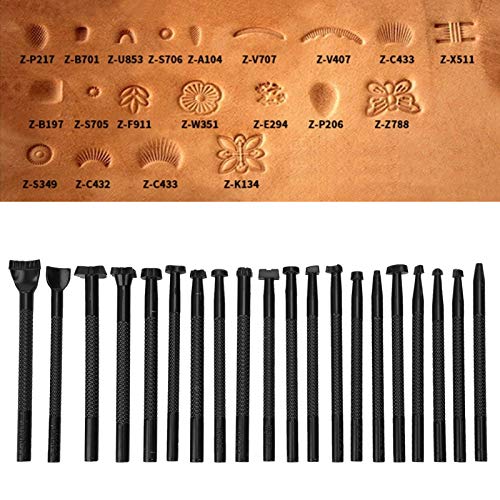 20-Piece Stamping Tool Set, Lederen Handling Zadel voor het maken van lederen hand snijden, diverse vormen, gereedschap