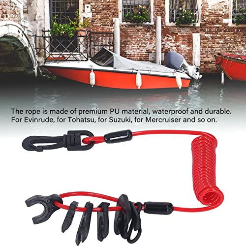 Noodstopschakelaar voor Boot Motor Waterdichte Lanyard Veiligheidsketen Noodstop Spring Wire voor, Suzuk