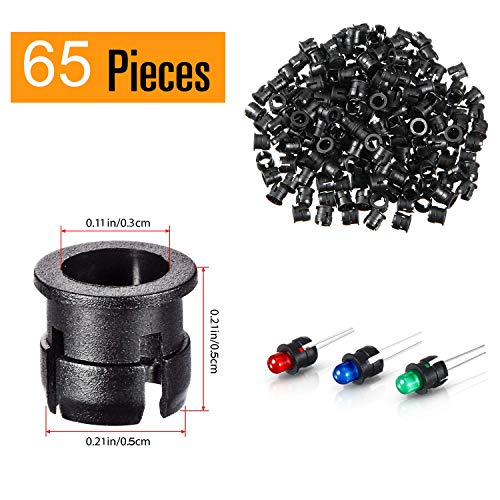 65 stuks geel DC 12V Voorbedraad licht, 3mm LEDs met 20cm kabel, Voorbedraad LED diodes Light, LED Model Construction+65Pcs 3mm Plastic LED Montagering 4