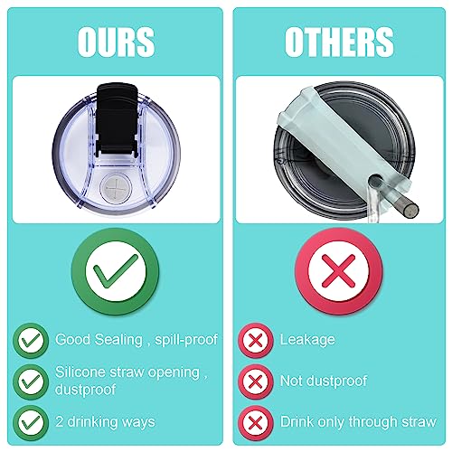 2st Tumbler Lid Vervangingen voor Stanley Quencher 40oz, Spill Proof en stofdichte Tumbler Covers Vervanging Lid voor Stanley 4