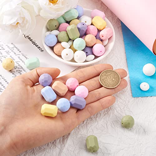 74 st. Abacus & Columbus Siliconen kralen Facet Ronde Rubber kralen 19 Styles Verschillende Siliconen Spacer Kralen Focal Kralen voor DIY armband sieraden Makin 5