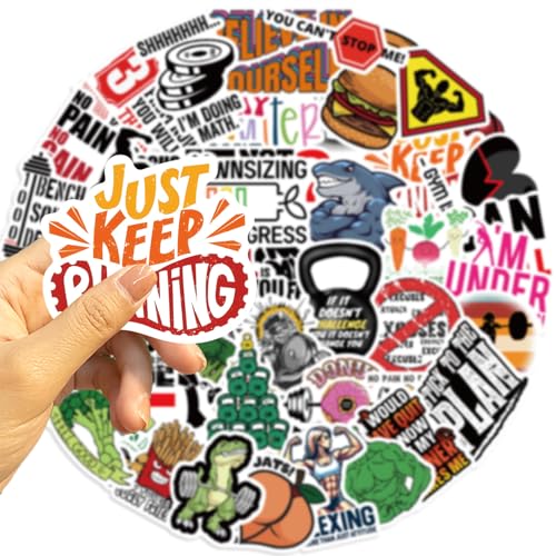 Fitness Inspirational Slogan Sticker Set voor tieners en volwassenen, 50 stuks, Waterdichte Vinyl Stickers, Auto, Motorfiets, Fiets, Skateboard, Snowboard, Bagage, Laptop, Koffer, Helm, Motorfiets 4