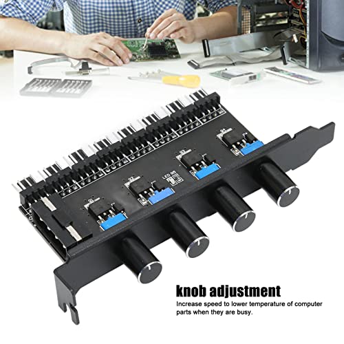 72W PCI Bracket PC Ventilator Hub met 4 Knoppen, 8 Kanalen, 4PIN Interface - CPU, Chassis, HDD, VGA PWM Koelventilator Snelheidsregelaar 5