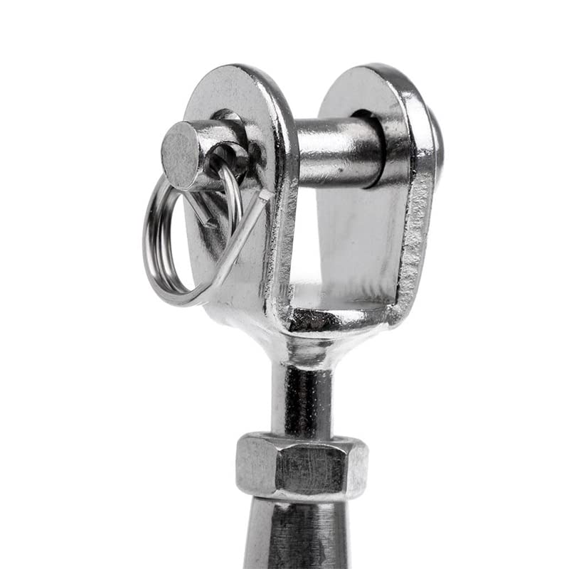 Roestvrij stalen gesp, roestvrij staal gesloten body jaw gesp Rigging Schroef Jaw voor het afstellen van spanning op touwen, kabels en lijnen M8 SILVER 4