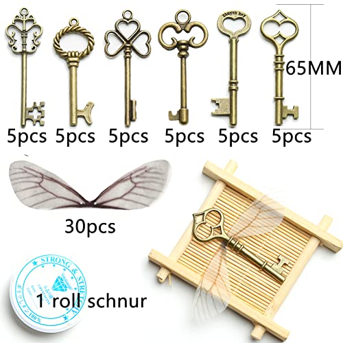 Vintage decoratief Sleutelbrons Key Retro hanger voor ketting voor sieraden maken ambachten