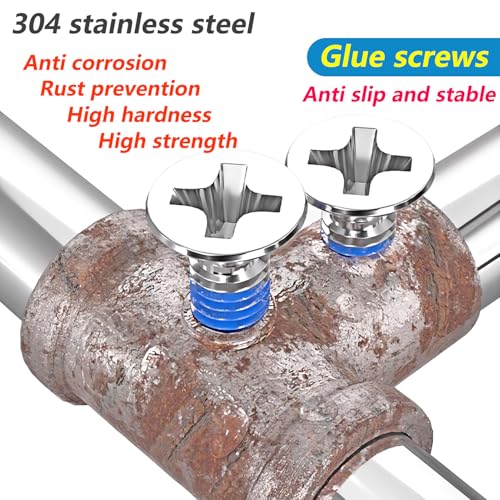 Verpakking van 20 kleine Phillips Countersunk Head Schroeven M5 x 10 mm 304 Roestvrij staal Doseerschroeven Anti-Loosening Niet-slip Volledige draadschroeven voor machineapparatuur en 3