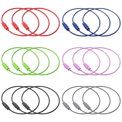 18 stuks grote sleutelhanger Hoop 15cm kleurrijke draad Ring Loop houder metaal staal draad sleutelhanger gecoat sleutelhanger Lanyard voor opknoping sleutelhangers Bagage Tags ID-tags