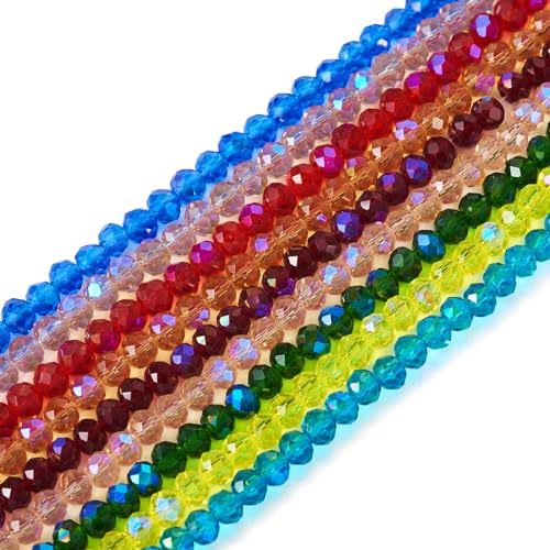 9 Strands 4mm Glas Rondelle Kralen Facet Crystal Craft Kralen Bulk voor DIY oorbellen armband ketting sieraden maken