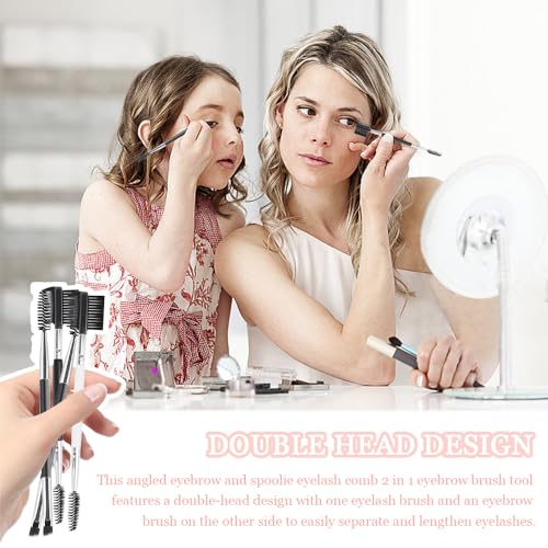 6Stuks wenkbrauwenborstel Professional Dubbelzijdige wimper Comb Angulaire wenkbrauwen en Spoolie wimper Comb 2 in 1 wenkbrauwenborstel gereedschap make-up gereedschap voor het aanpassen van wenkbrauwen en wimpers 5