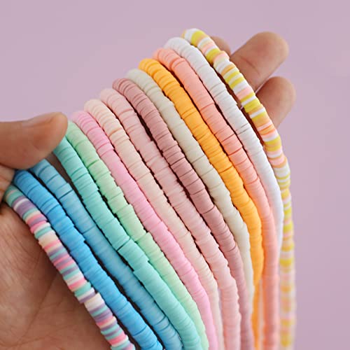 Heishi Kralen 5.000 Stuks Polymer Klei Kralen 6mm Kleurrijke Flat Kralen Klei Kralen Ambacht Set voor DIY sieraden ketting Charm Armbanden Cadeau (D) 4