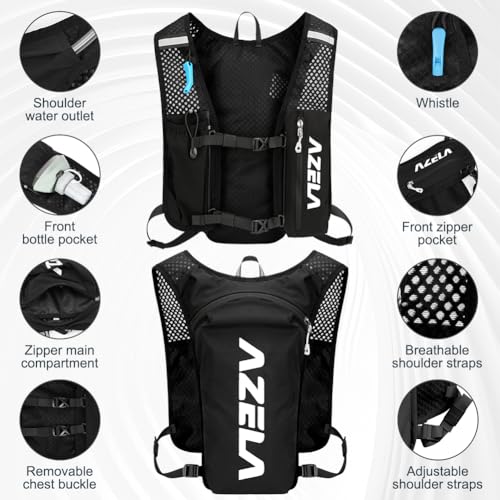 Ultralight Drinkrugzak, 1,5 liter, ademend hardloopvest met waterzak, verstelbare waterdichte Rugzakken met Reflecterende Strepen 3