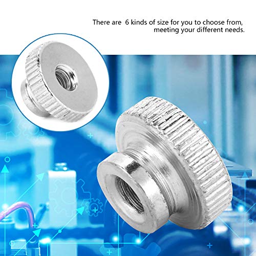 M3 M4 M5 M6 M8 M10 Acier au Carbone Plaque par Nickel Serrent la Poignée Moletée d'Écrou de Pouce avec les Écrous(M5(5pcs)) 5