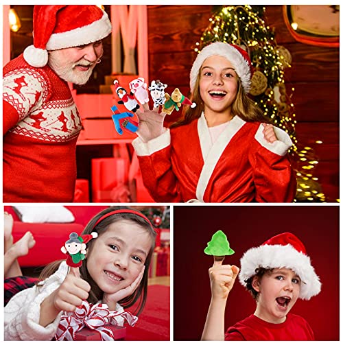 15 stuks Kerstmis Vinger Poppen, Hand Poppen, Snowman, Gemberbrood Speelgoed, pluche dieren, Kleine Gift voor Kerstmis, Verjaardag, Party 5
