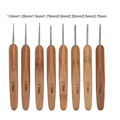 Gehaakte haken naalden bamboe hout gereedschap set Kit voor het breien sokken, sjaal, deken, sjaal, Sweaters DIY Naaien van handvatweave Craft 3
