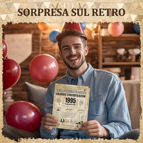 Biglietto Auguri Compleanno 30 Anni - Personalizzata Idea Regalo Compleanno Originelen voor Uomo e Donne, Biglietti di Auguri Vintage met Busta voor Mamma, Papà, Amico, Famiglia, Nonno (1995) 5