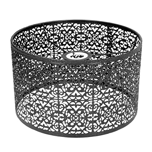 Lampschade Holle Out Metal Lampschade E27 E14 Universeel Gebruik Goede warmtedissipatie Exquise Artistieke Carving Lamp (zwart)