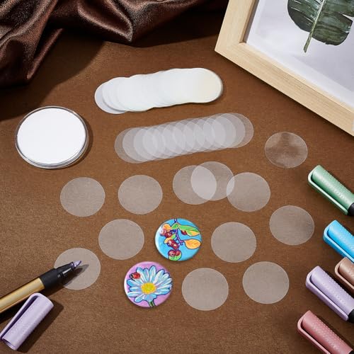 300 Stuks Clear Badge Beschermde Film, 35Mm Ronde Badge Beschermer Film Voor Badges Maker Machine Clip Pin Knop Onderwijs Diy Knop Broche Maken Benodigheden 4