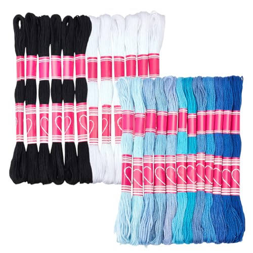 48 Stranden Sashiko Borduur Threads Set 2 Kleuren 0,4 mm Dikte voor vriendschap armbanden hand borduren Thread Naaimachines