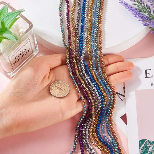 10 Strands Rondelle Facet Crystal Glazen Kralen Transparant Glazen Zaad Kralen Bulk voor DIY Crafts Vriendschap Armbanden sieraden maken 5