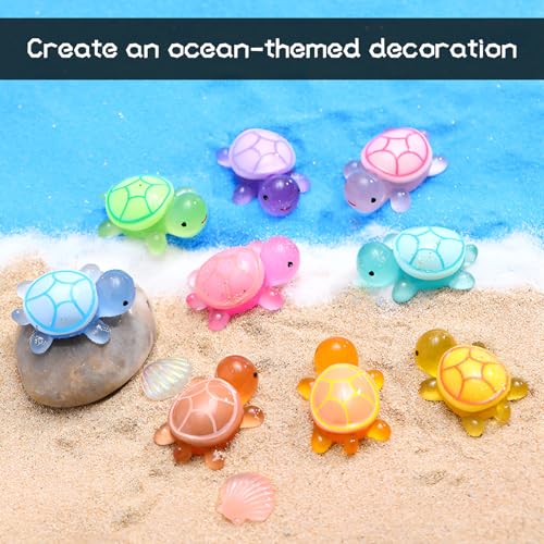 50 stuks Mini Turtles Lichtgevende Mini Harsschildpadden Mini-figuren Turtle Mini Tortoise Mini Tortoise Kleine figuren Mini Turtles Tuin Decoratie DIY 5