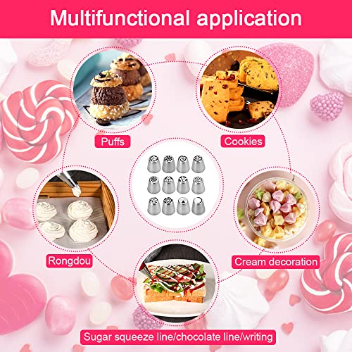 Cake Decoratie Supplies Kits 10 pijpen zakken, 14 roestvrij stalen sproeiers, 2 sproeiers, 1 siliconen pijpen zak voor cupcakes, taarten, koekjes, eclairs 3
