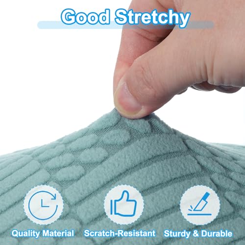 Krukhoes Ronde Elastische Bar Kruk Hoezen Wasbare Kruk Kussen Hoes Stretch Bar Stoel Hoes voor 11-14 Inch stoel, lichtblauw 5