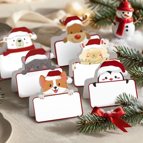 48 st. Kerstmis Place Card Dierentafel Zitplaats Kaarten Papier naamkaarten voor Kerstmis tafel setting verjaardag kerstmis bruiloft diner partij levering 3