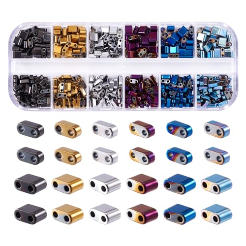 480Sc Rechthoekig 2 Holes Tila Kralen Zaad Kralen Synthetische Hematiet Carrier Kralen Flat Craft Kralen voor meerdere onderdelen armband ketting sieraden maken
