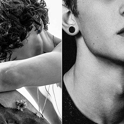 Zwarte Stud oorbellen 5 paar 4 mm - 8 mm roestvrij staal ronde Stud Oorbellen Unisex Zwarte Oorbellen voor mannen Vrouwen Roestvrij staal, Roestvrij staal