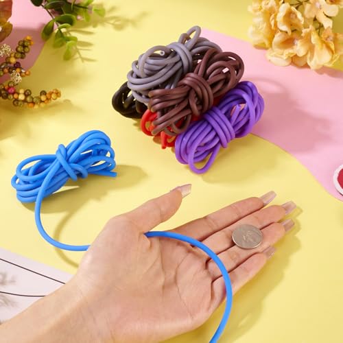 12m Holle Pijp Rubber Cord 4mm Stitch Holder Tube Cord Breien Kapper Cords voor sieraden maken armband ketting oorbellen DIY ambachten, Gat: 2mm 5