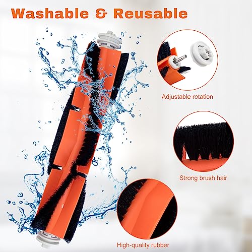 Pack of 17 Spare Parts Compatibel met Dream D9 D9 Max L10 Pro Stofzuiger Accessoires, Trouver Finder Robot Stofzuiger Inclusief 2 hoofdborstels, 6 zijborstels, 4 filters, 4 doekjes, 1 3