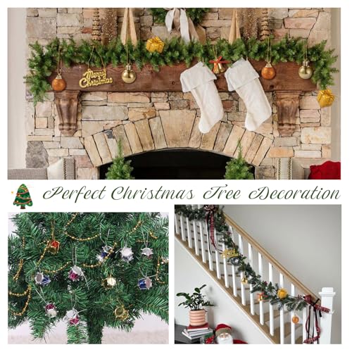 25 Pieces Kerstboom decoraties Shatterproof Ball Ornament Kerstklok Geschenkdoos Word Hanger Decor Bulk voor krans Vakantie feest decoratie bruiloft (Goud) 4