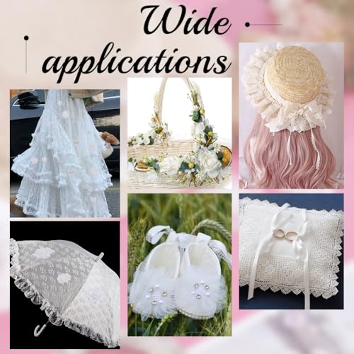 12 stuks borduurwerk Vlinder naaiijzer op patch, bloem Organza Patches Appliqué voor bruiloft bruiloft jurk Naaien Craft DIY kleding haar ornamenten, wit 5