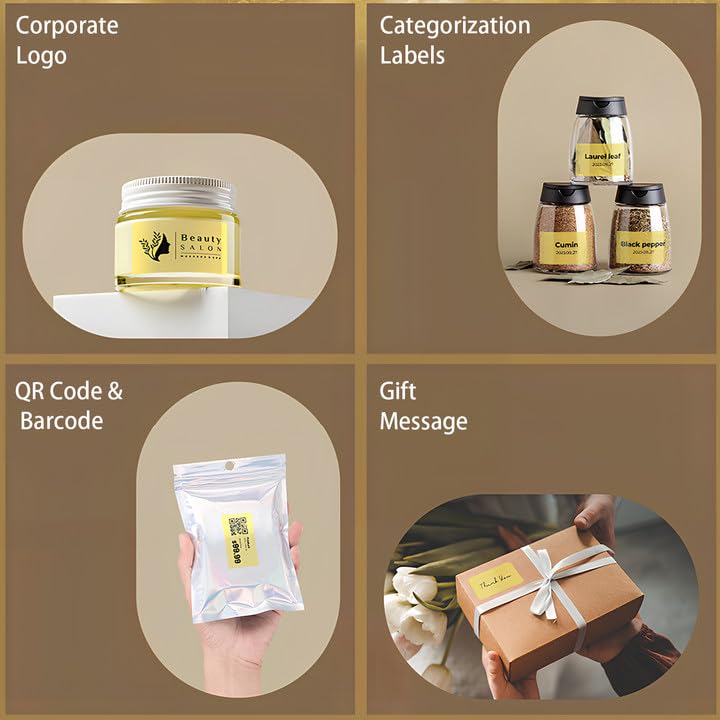 Gold Thermal Sticker Labels, 50 x 50 cm, 400 stuks, Ronde Thermische Labels, Logo Stickers, 57 x 32 cm, 500 stuks, Square Direct Thermal Label, Roll Printer Stickers Naam Tag voor prijs, Naam 5