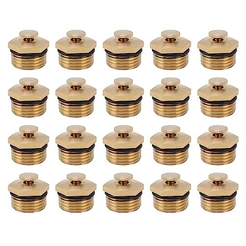 20Pcs Messing mist nozzles, verstelbare mist nozzle sproeier, messing mist nozzle vervanging hoofden, voor patio gazon landschap, stof controle, buiten koelsysteem