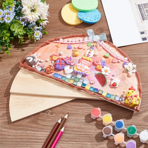 5st halve cirkel cutouts, onafgemaakte houten platen blanco gesneden stukken half ronde houten plaat voor ambachten houten borden onafgemaakte houten deur hangers 5