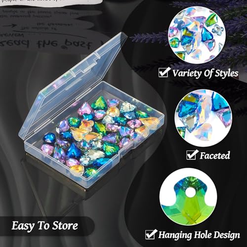 Gegalvaniseerd glas Charm Hangers, Facet Crystal Glas Dangle Charms kralen voor DIY ketting armband oorbellen sieraden maken sleutelhanger ambachten 4