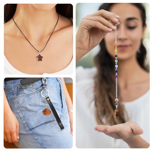 12Stuks Diverse Tiger Eye Charms Kruis Hart Tear Drop Gemstone Hangers Crystal Horse Eye Dangle Charm Bulk Voor sieraden DIY oorbellen Vrouwen ketting armband accessoire, edelsteen, tijgeroog 3