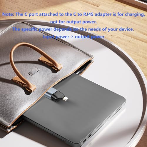Gigabit USB-C RJ45 Ethernet Adapter aan USB C Ethernet Port Converter met PD Type-C Oplaadpoort 100W voor computers, tabletten en andere apparaten