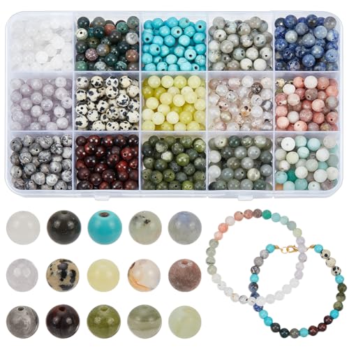 Ongeveer 750 st Natuurlijke Edelstenen Kralen, 6mm Natuurlijke Losse Kralen Energie Stenen Kralen voor DIY Sieraden maken