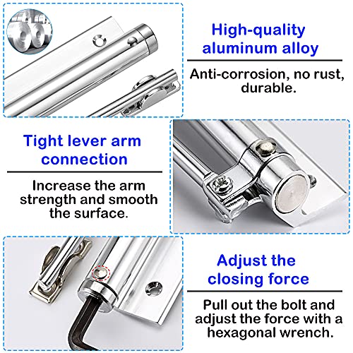 Deursluiter, licht, automatische deursluiter Aluminium verensluiter Branddeursluiter Interne verstelbare zelfsluitende scharnier voor lichtgewicht interieurdeuren 4