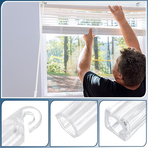 10Stuks Wandtip Haak Mouw Clear Plastic Shepherds Hook Verticaal Blind Tand Vervanging Onderdelen Kit met Haak en Grip voor Blind Curtain Opener Blind Wand Vervanging Onderdelen Kit 5