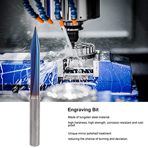 5 st Graveren Bit 2 Fluiten V Tip 4mm Shank Recht End Mill Cutter Tungsten Steel Blue Coating Milling Cutter Carving Tool 4x0.3x20